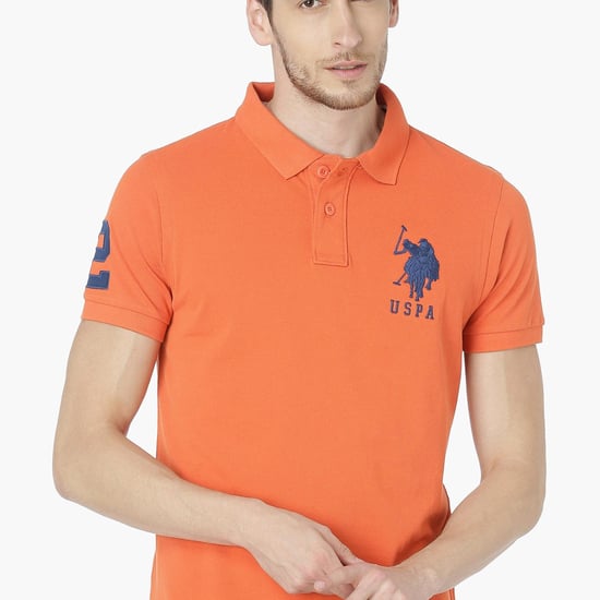 US POLO ASSN Men Solid Polo Neck T-shirt