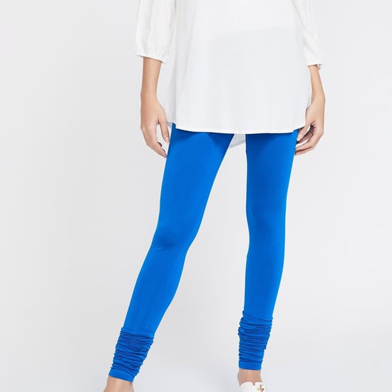 MELANGE Solid Stretch Churidar Leggings