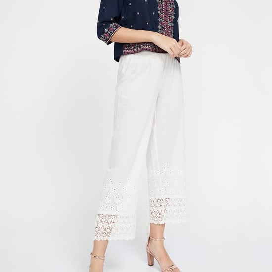 MELANGE Schiffli Lace Hem Palazzos