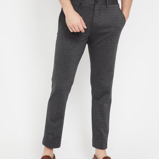 CODE Patterned Flat-Front Cropped Trousers