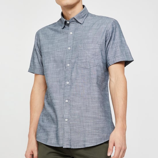 COLORPLUS Slim Fit Short Sleeve Slub Shirt