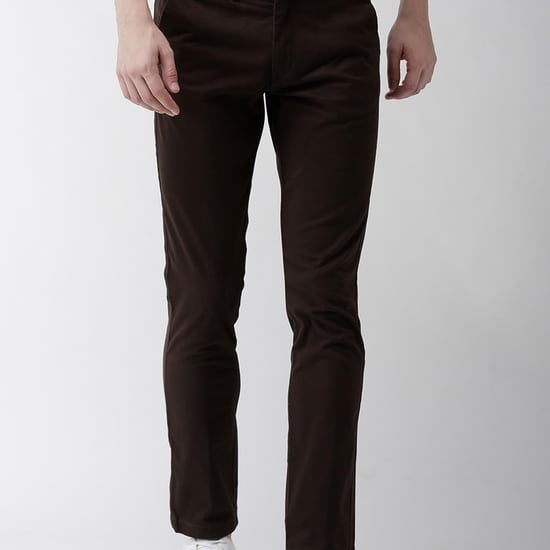 CELIO Men Solid Regular Fit Casual Trousers