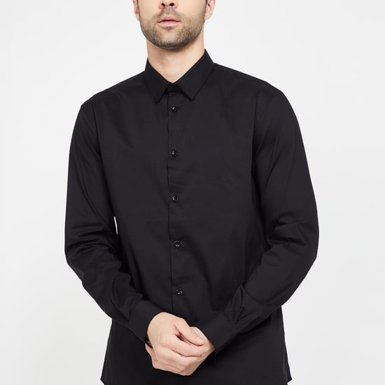 CELIO Solid Full Sleeves Slim Fit Shirt