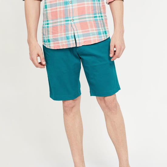 ALLEN SOLLY Solid Low Rise Slim Fit Shorts