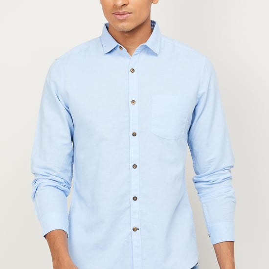 FAME FOREVER Men Solid Slim Fit Casual Shirt