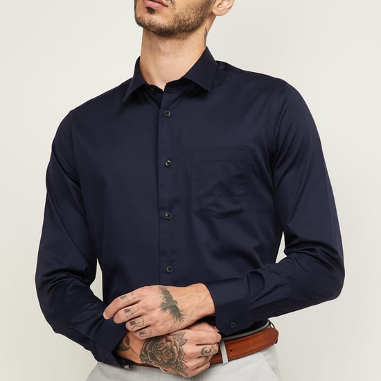BLACKBERRYS Men Solid Full Sleeves Formal Shirt