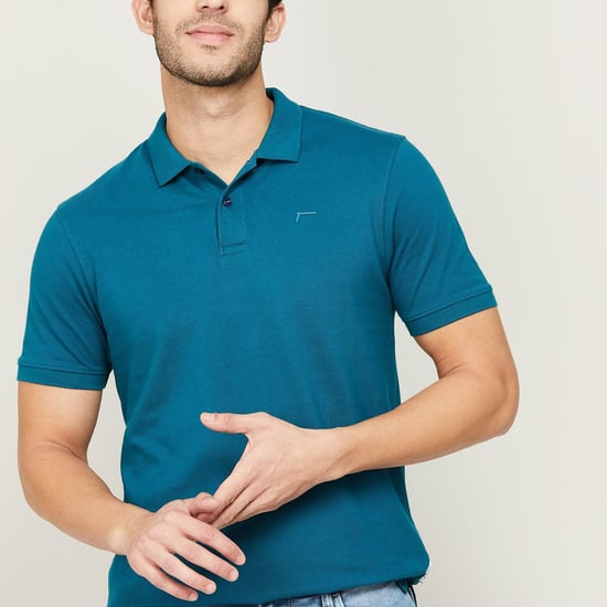 FAME FOREVER Men Solid Regular Fit Polo T-shirt