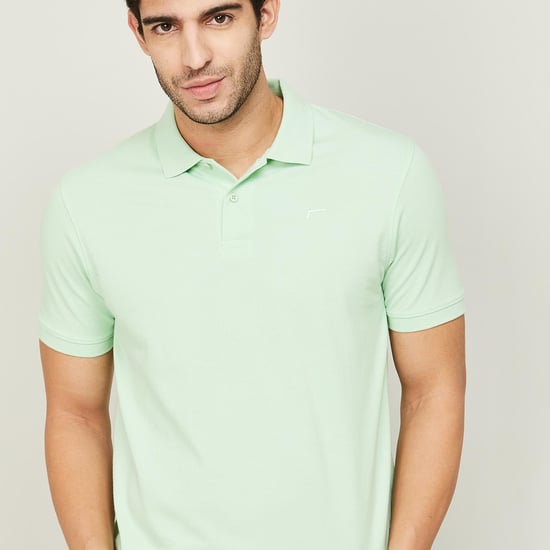 FAME FOREVER Men Solid Regular Fit Polo T-shirt