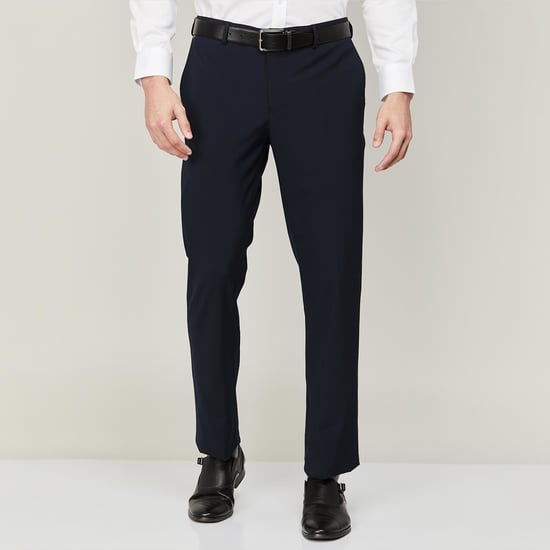 BLACKBERRYS Men Solid Full-Length Super Slim Fit Formal Trousers