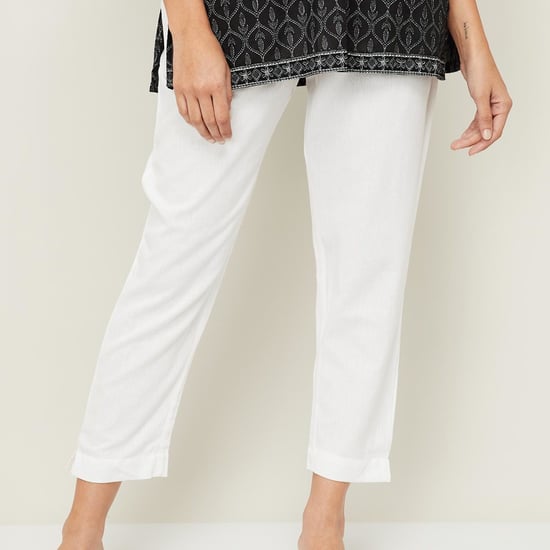 MELANGE Women Solid Cropped Pants