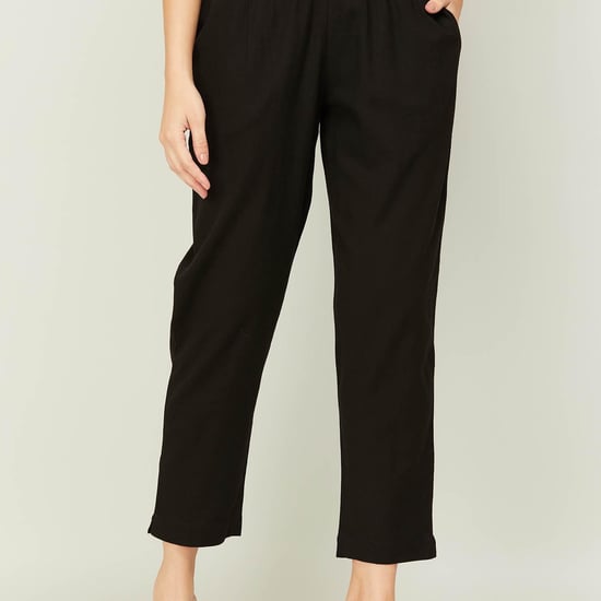 MELANGE Women Solid Straight Pants