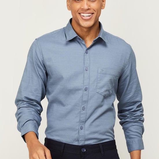 CODE Men Textured Slim Fit Casual Shirt