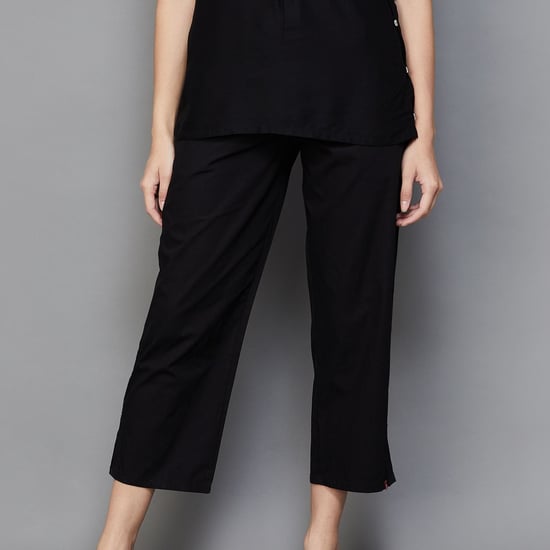 BIBA Women Solid Straight Pants