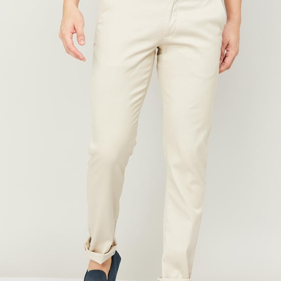 VH SPORTS Men Slim Straight Flat Front Casual Trousers