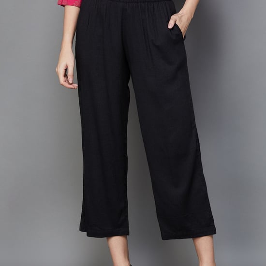 MELANGE Women Solid Elasticated Ethnic Pants