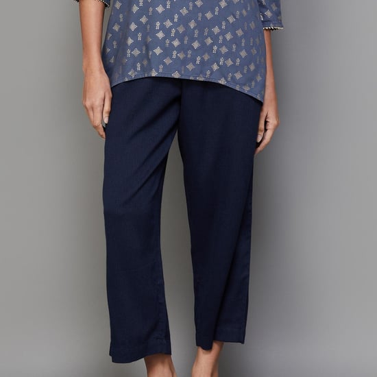 MELANGE Women Solid Elasticated Ethnic Pants