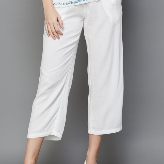 MELANGE Women Solid Elasticated Ethnic Pants
