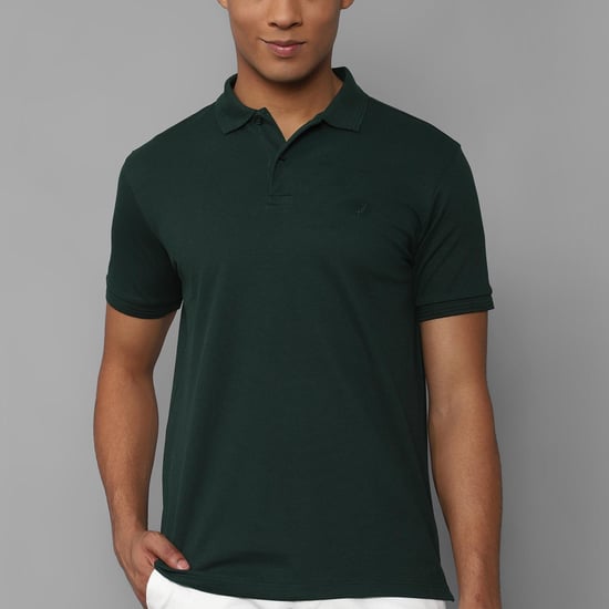 ALLEN SOLLY Men Solid Regular Fit Polo T-shirt