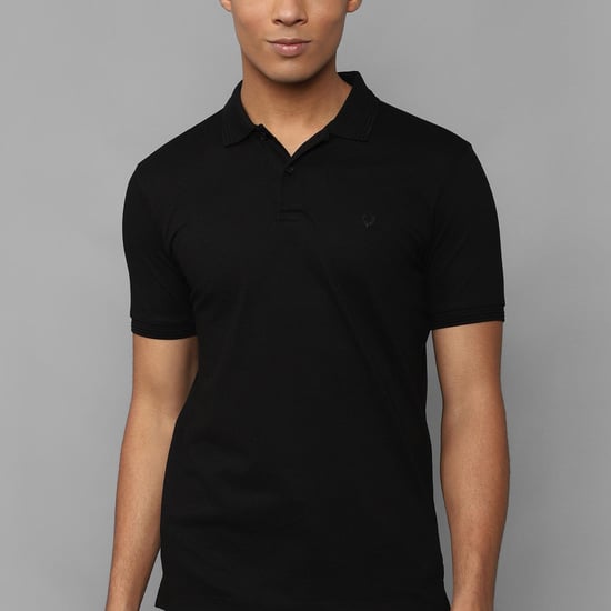 ALLEN SOLLY Men Solid Polo T-shirt