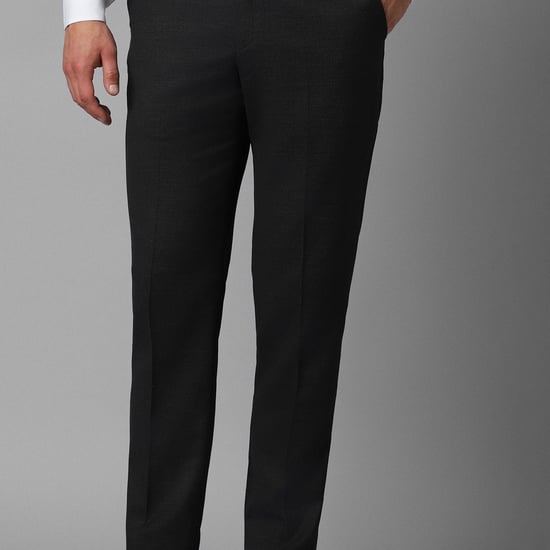 LOUIS PHILIPPE Men Solid Slim Straight Formal Trousers