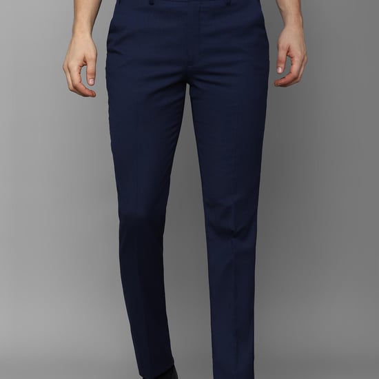 LOUIS PHILIPPE Men Solid Slim Straight Formal Trousers