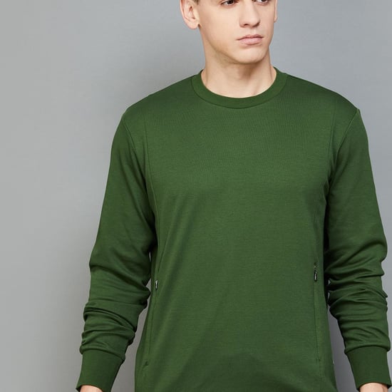 FAHRENHEIT Men Solid Crew Neck Sweatshirt