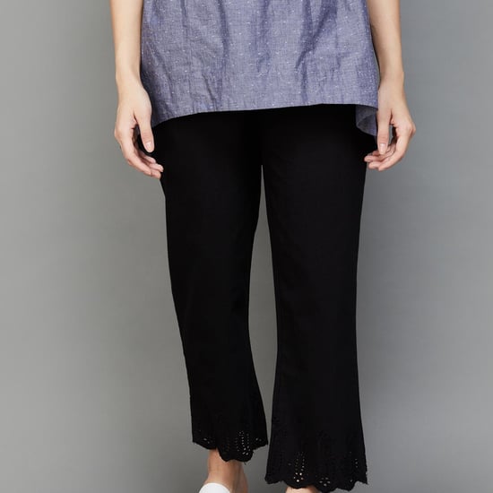 BIBA Women Solid Straight Pant