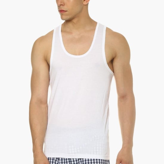 VAN HEUSEN All Day Fresh Combed Cotton Vest - Pack Of 2