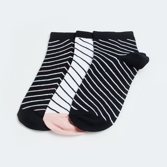 GINGER Women Striped Ankle Socks - Pack of 3