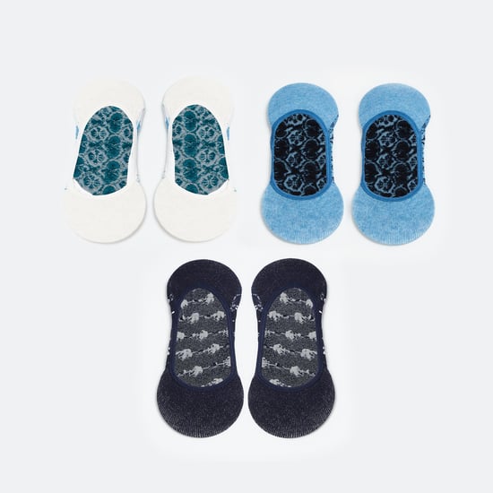 GINGER Women Patterned Footlet - Pack of 3 Pairs