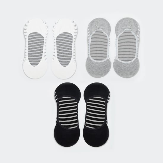 GINGER Women Striped No-Show Socks - Pack of 3