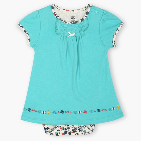 FS MINI KLUB Solid Infant Romper Dress