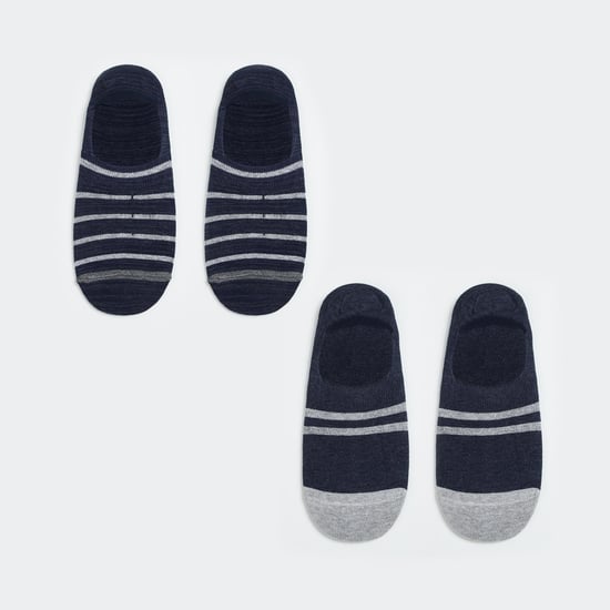 CODE Men Striped No-Show Socks - Pack of 2