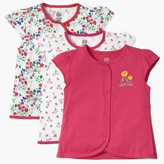 FS MINI KLUB Infant Snap-Button Placket Top Set- 3 Pcs.