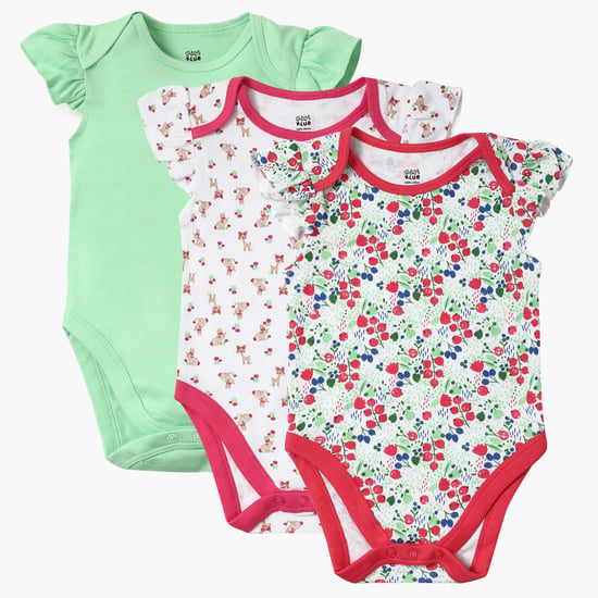 FS Mini Klub Infant Printed Bodysuit Set -3 Pcs.
