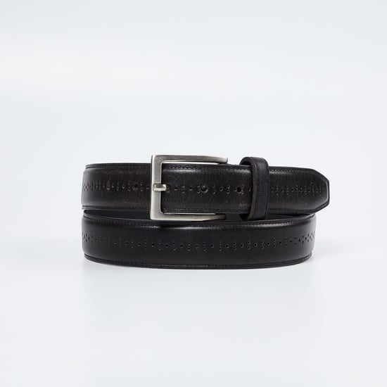 INDIAN TERRAIN Men Textured Leather Belt