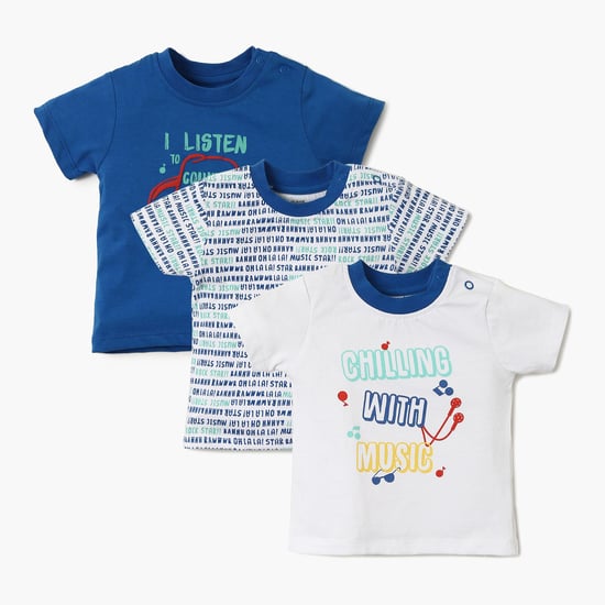 FS MINI KLUB Printed Crew Neck T-Shirt- Set Of 3 PCs.