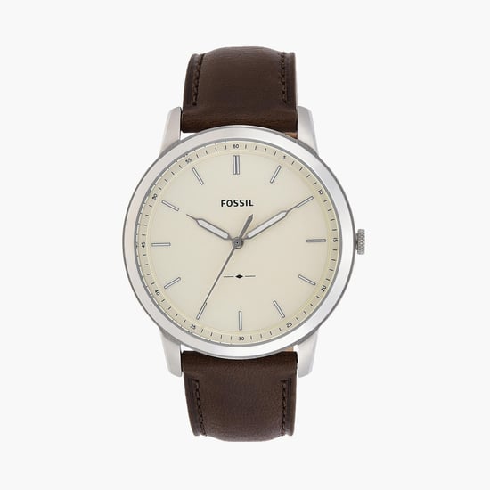 FOSSIL Men Analog Watch with Leather Strap FS5439