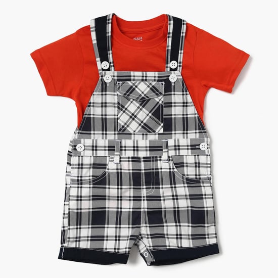 FS MINI KLUB Checks Dungarees Set
