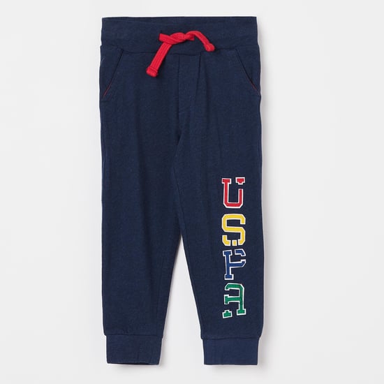 U.S. POLO ASSN KIDS Slant Pockets Typographic Print Joggers