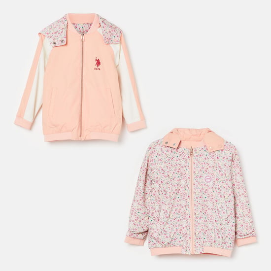 U.S. POLO ASSN KIDS Floral Print Reversible Hooded Jacket