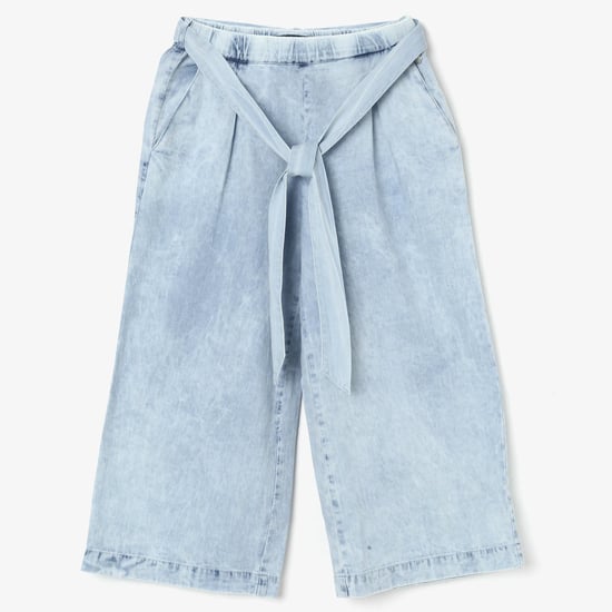 ALLEN SOLLY Chambray Tie-up Palazzos