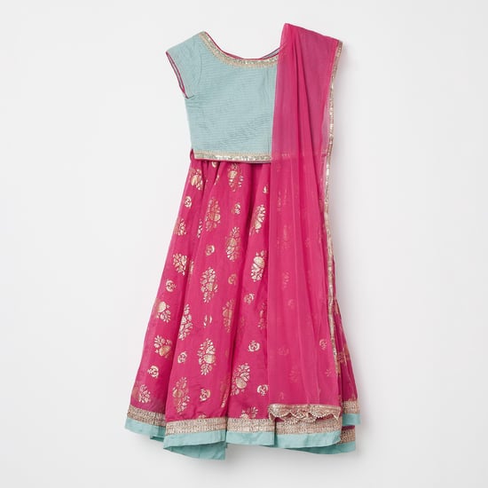 BIBA Printed Kurta With Salwar and Dupatta