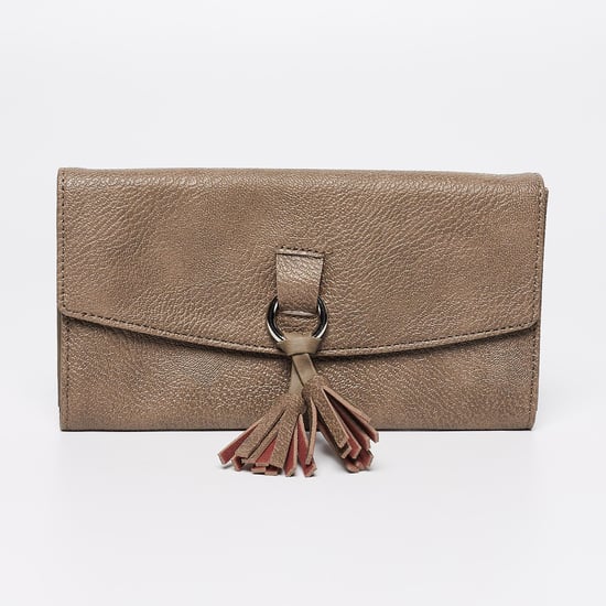 BAGGIT Textured Wallet with Tassel Grey