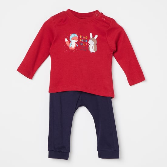 FS MINI KLUB Graphic Print T-shirt with Pants - Set of 2 Pcs.