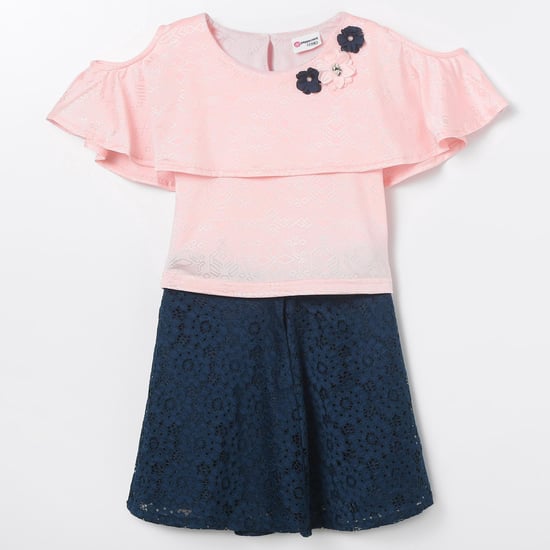 PEPPERMINT Cold-Shoulder Top and Skirt Set