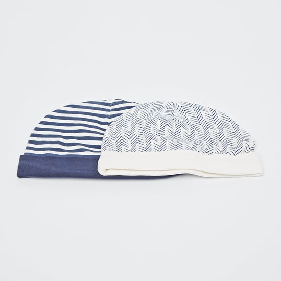 FS MINI KLUB Printed Knitted Beanie Cap- Set Of 2 Pcs.