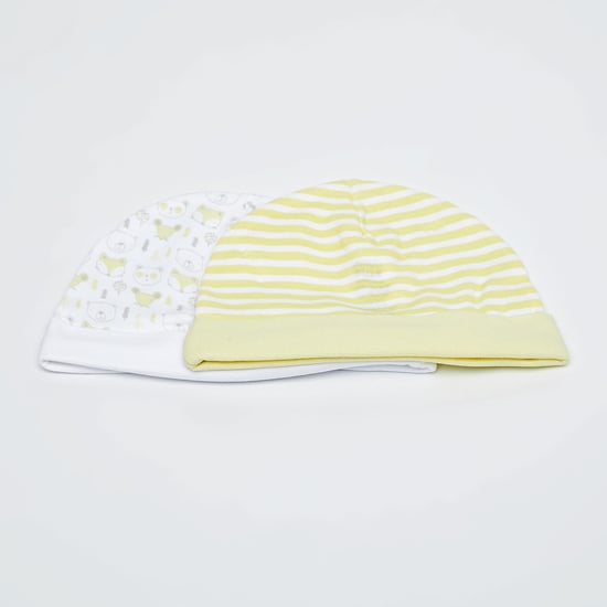 FS MINI KLUB Printed Knitted Beanie Cap- Set Of 2 Pcs.