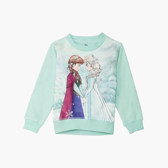 KIDSVILLE Girls Graphic Print Full Sleeves Sweatshirt