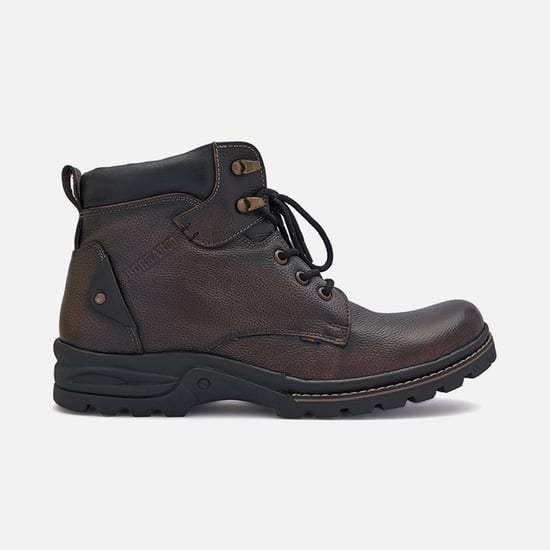 BUCKAROO Men Textured High-Top Lace-Up Casual Shoes
